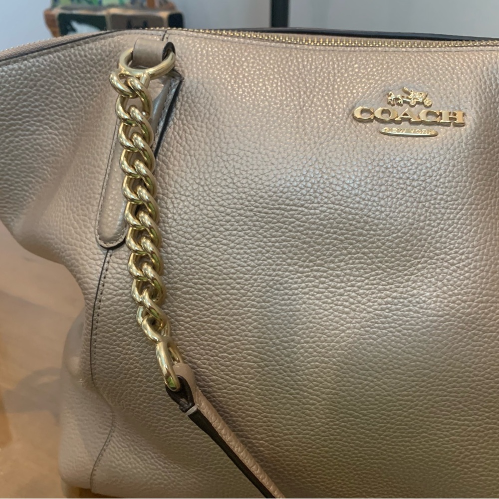 Coach Gold Leather and Chain Women's Bag